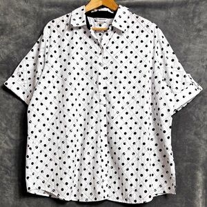 Allison Daley White and Black Geometric Dot Shirt